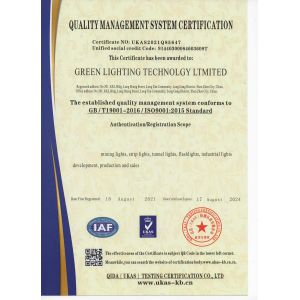 GREEN LIGHTING TECHNOLOGY CO.,LTD Certifications