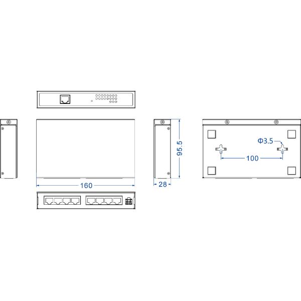 Aluminum Alloy Modbus Ethernet Gateway Desktop Mounting Installation
