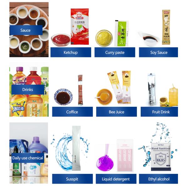 Fully Automatic Liquid Packaging Machine Fast Packing Juice Filling SUS304 Servo Automatic Liquid Packaging Machine Anti-Drip Precision Filler For
