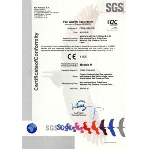 ZHEJIANG VERVO VALVE CO.,LTD Certifications