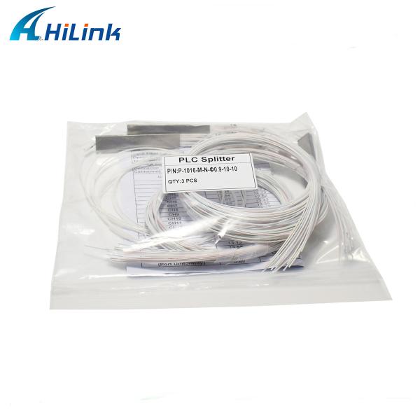 Single Mode Fiber PLC Optical Splitter Steel Tube 1X16 0.9mm Without Connector