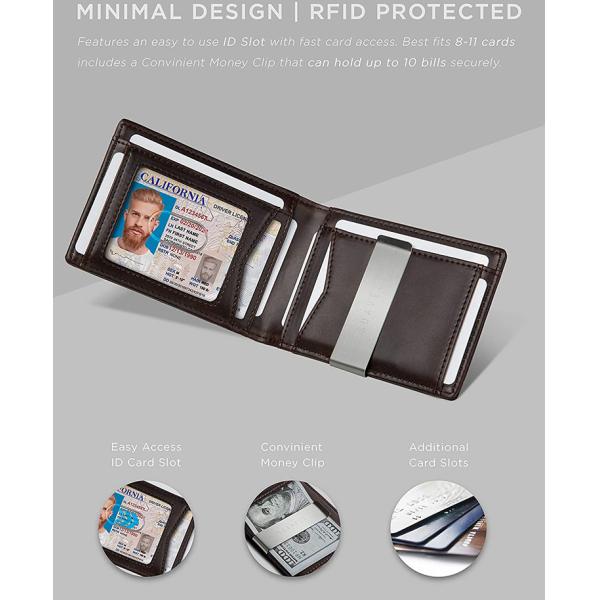 Daily Life Custom Front Pocket Wallets Rfid Blocking Bifold Leather Money Clip Men Wallet
