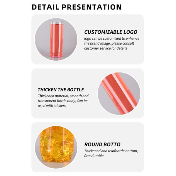 650ml 700ml PET Plastic Beverage Bottles For Milk Tea Soda Cold Coffee