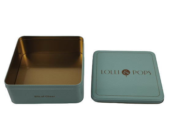 Large Square Cookie Tin Box for Biscuit and Cake Packaging