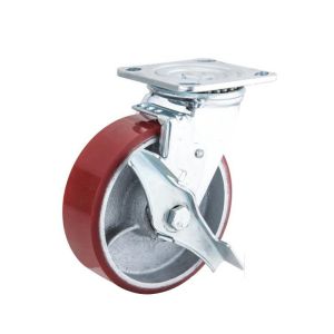 350kg Maximum Load Industrial PU Caster 4"/5"/6"/8" Fixed Style Heavy Duty