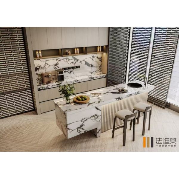 Fadior Modern Stainless Steel Bar Cabinet – Elegant Design with Ample Storage