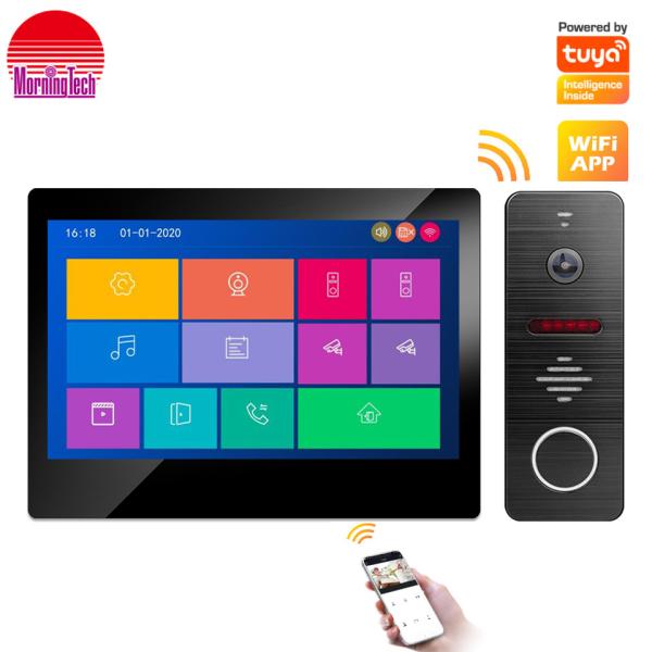 IP/WiFi 4 Wire HD Touch Screen Video Intercom Smart Home Tuya Wire/Wireless