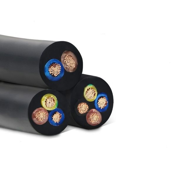 JHS Industrial Copper Conductor 2 3 4 Core Rubber Submersible Pump Cable 2.5mm 4mm 6mm Waterproof Cable