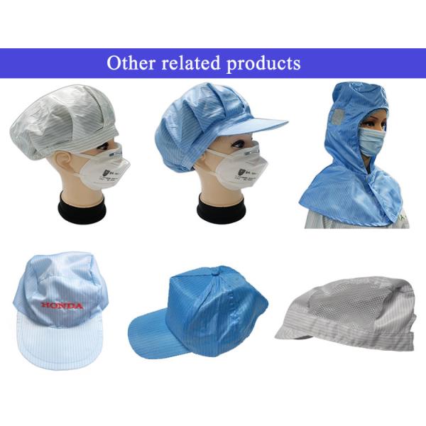 Antistatic ESD Hat 99% Polyester 1% Carbon Fiber For Industrial Workshops