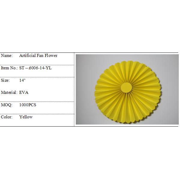 Circular Folded Plastic Artificial Foam Flowers 14 Inch For Home Window Decoration