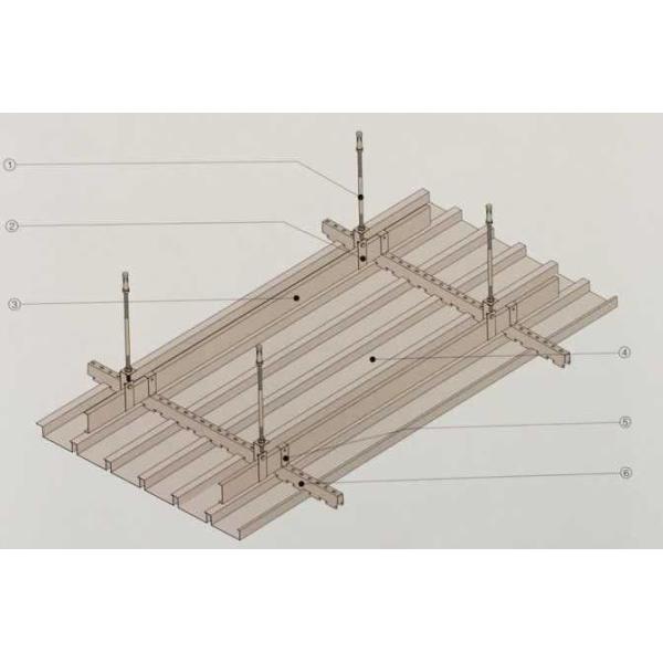 Modern G-shaped Aluminium Strip Ceiling Wood Grain Color Ceiling