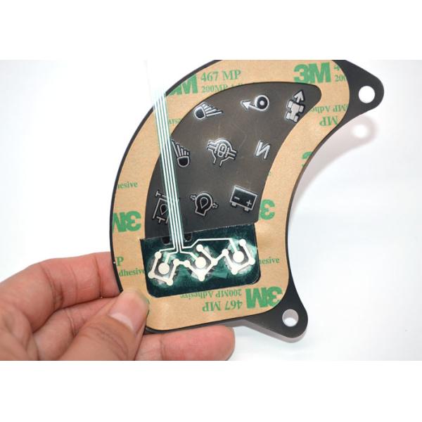 PC / PET Overlay Metal Dome Membrane Switch Keyboard With Female Connector Cable Tail