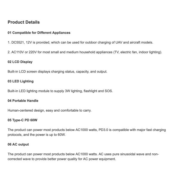OEM ODM lifepo4 lithium battery 1000W Power Supply Solar Generator lithium battery packs For Outdoor RV EV Camping