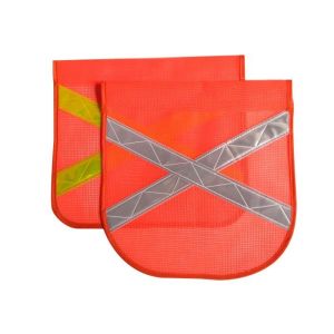 Buy cheap Fabric Orange Mesh Safety Flags , X Shape Gold Or Silver Orange Caution Flags from wholesalers