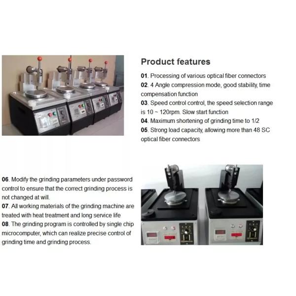 Fiber Optic Patch Cord Polishing Machine Four Corner Pressure Fixed Speed