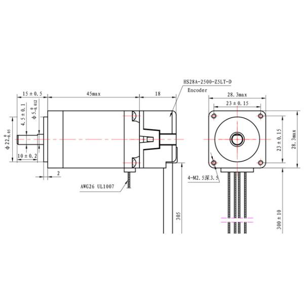 28X28X45mm 1.8 Degree 2 Phase NEMA 11 Stepper Motor With Encoder Close Loop Servo Motor
