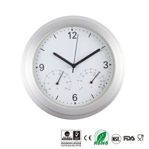 Quality 3 In 1 Design Indoor Outdoor Thermometer With Clock / Temperature / Hygrometer Reading for sale