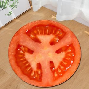 Quality Fruit Circular Chair Floor Mat 100cm 120cm Computer Mat For Carpet for sale