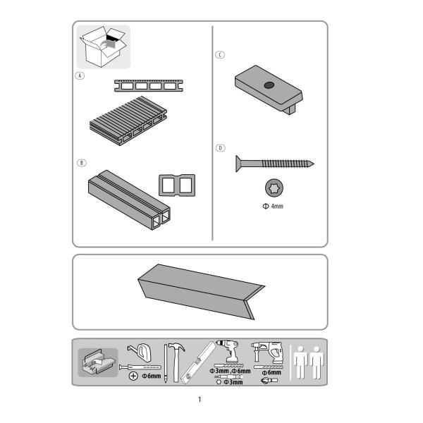 30*51mm Outdoor Plastic Wood Joist Wpc Composite Decking Floor