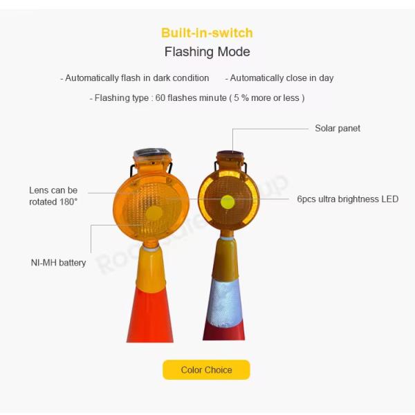 New Solar Road Construction Traffic Blinking Barricade Warning Lights Obstacle Safety Flashing Light