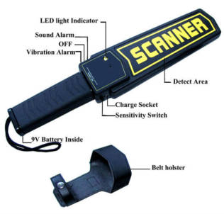Security Equipment Hand Held Metal Detector High Sensitivity for Stable Pin