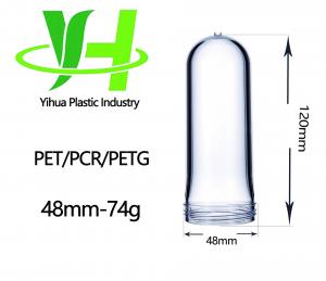 Quality Transparent 48mm 75g Plastic Bottle Preform Aluminium Cap Sealing for sale