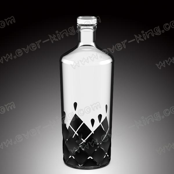 750ml Clear Empty Crystal Glass Bottle For Spirits Liquor