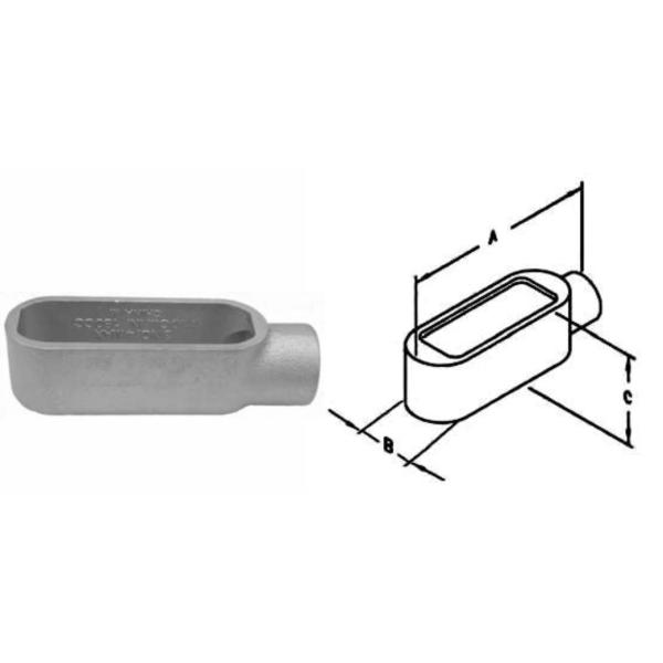 4 inch IMC Rigid Threaded Form 7 Conduit Bodies Type T Condulet Gray Iron