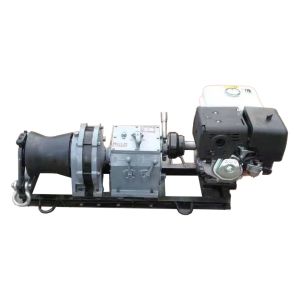 Quality Fast Speed Wire Hoist Rope Pulling Winch 5 Tons Gasoline Petrol Engine Powered for sale