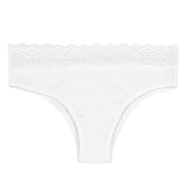 Nylon Womens Underwears White Hi Cut Casual Brief Underpants Bikini Seamless Lace Panties