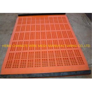 China Vibrating Yellow Red U Hooked 100mm PU Screen Mesh on sale