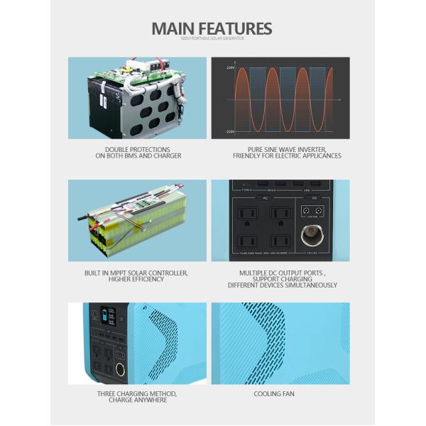 500W 10A Solar Portable System Power Supply For Camping 720Wh