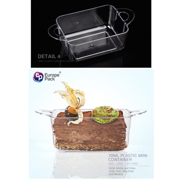 Amazon best seller party supplies square shape 70ml mini food container with handle