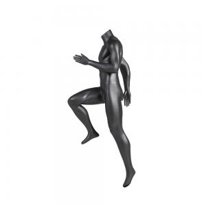 Quality Headless Sports Mannequin Display Male Running High Leg Raised Matte Glass Fiber for sale