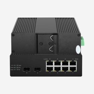 Quality IP30 Industrial Layer 2+ Managed PoE Switch With DC Power 8 Gigabit RJ45 And 2 Gigabit SFP for sale