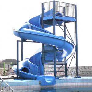 Quality Cyclone Swimming Pool Water Slide One Piece Fiberglass Blue Color For Aqua Park for sale