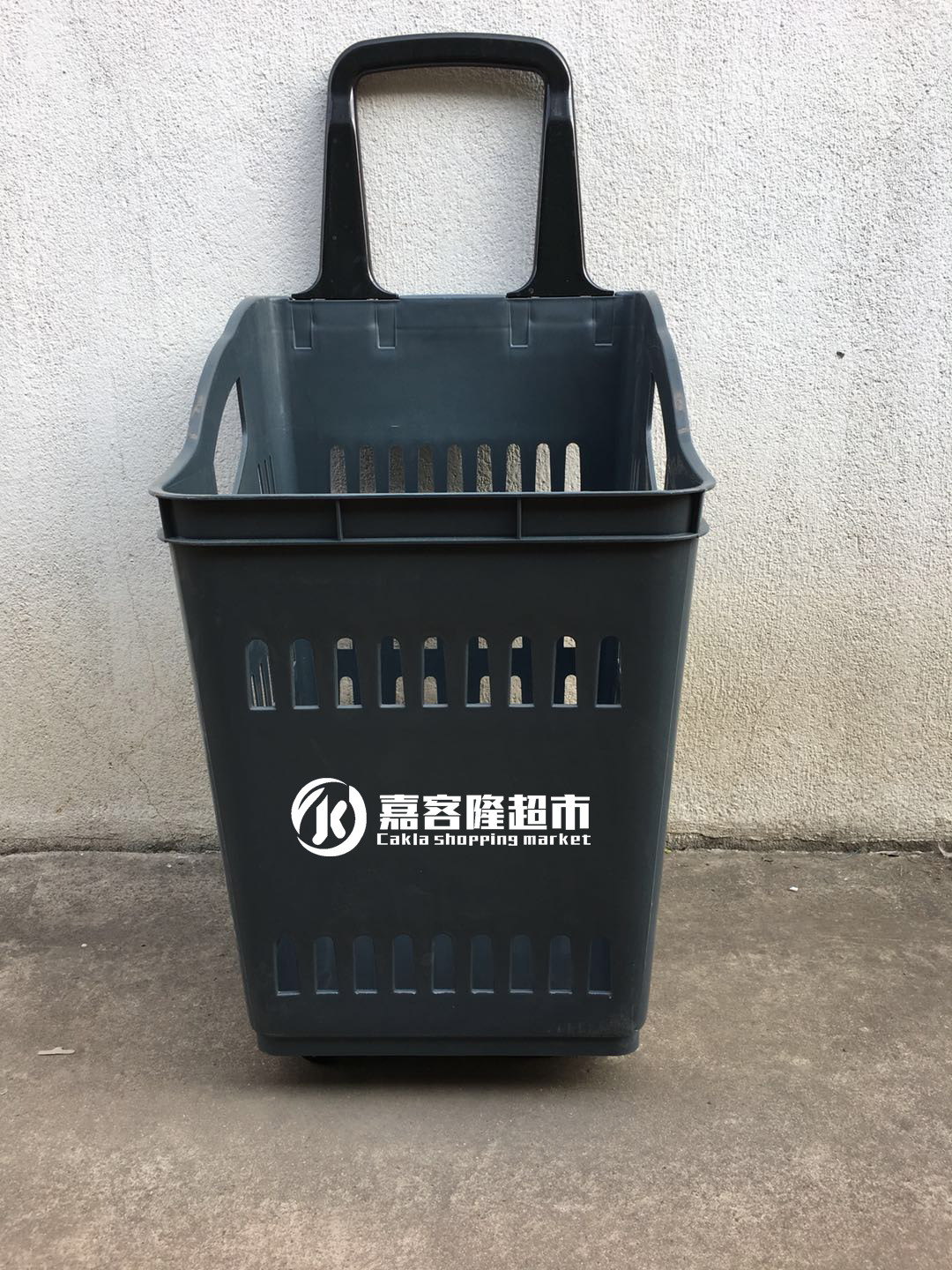 Supermarket Handheld Grocery Basket With Wheels 350×250×185mm ISO9001 Certificate