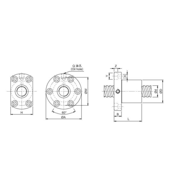 Heavy Load Rolled Ball Screw Efficient 10mm Ball Screw Food Grade Lubrication