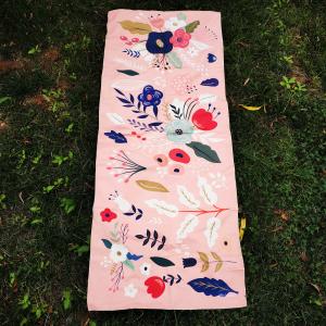 Quality Custom Logo Design Printed Promotional Microfiber Sublimation Beach Towel with pink flower for sale