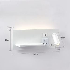Multifunctional hotel villa apartment reading wall lamp USB Type-C wireless