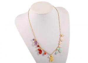 Quality Multi Color Charm Gemstone Beaded Necklaces Lady Fashion Long Chain Jewellery for sale