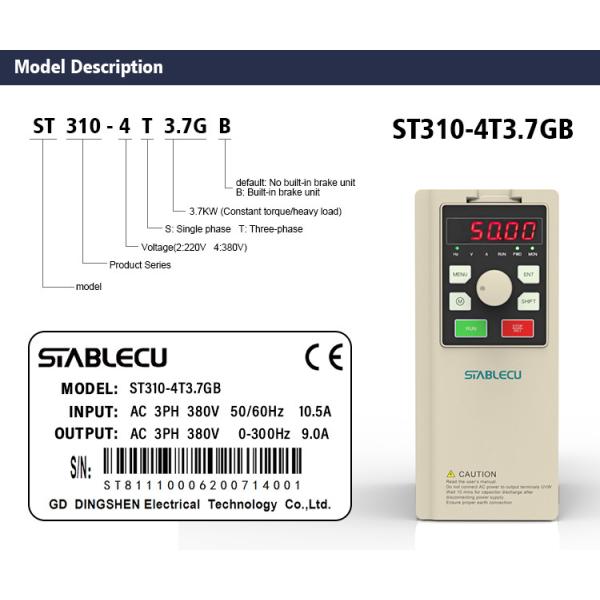 Motor Drive 3.7KW VFD 3 Phase Converter With Control Board