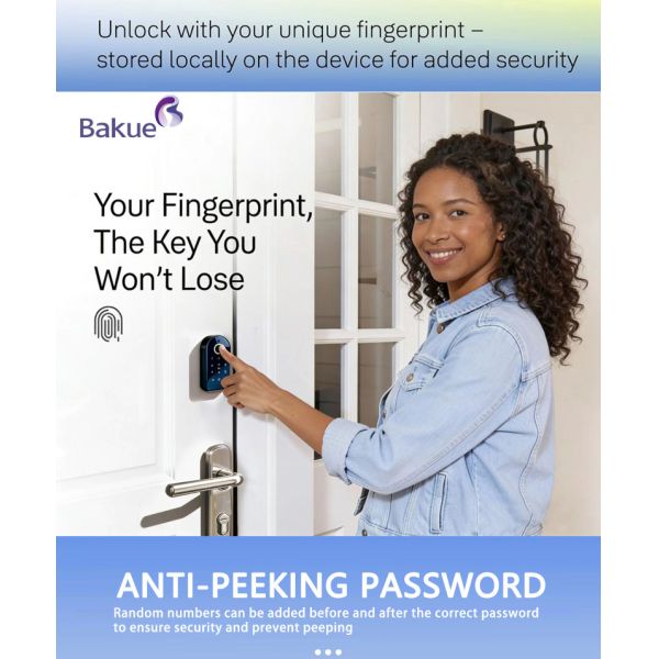 Black Smart Digital Door Lock Wireless Bluetooth Keyboard Business Residential Doors