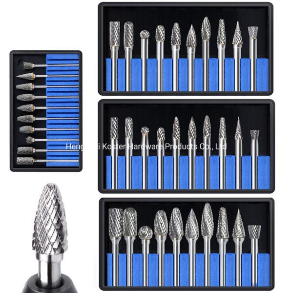 Unicolor 6mm 3mm Double Cut Carving Grinder Bit Engraving Tungsten Carbide Burr Set