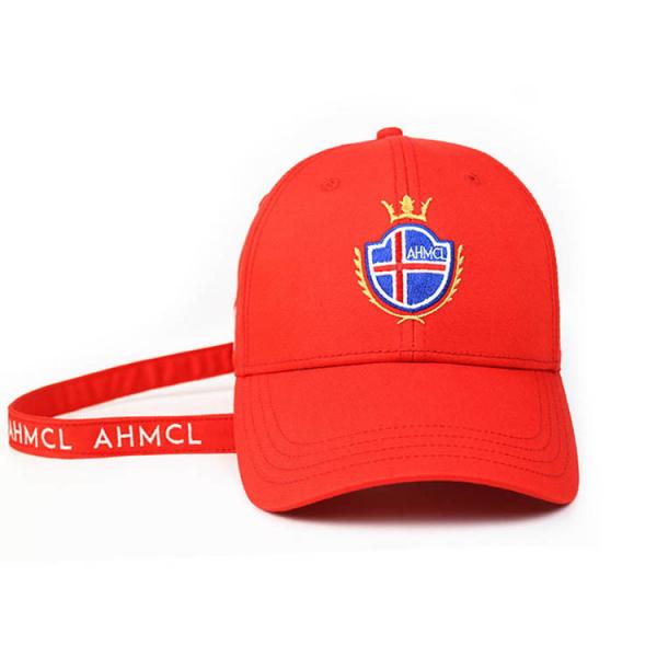 Buy Brushed Cotton Custom Mesh Baseball Hats / Long Strap Embroidered Golf Caps at wholesale prices