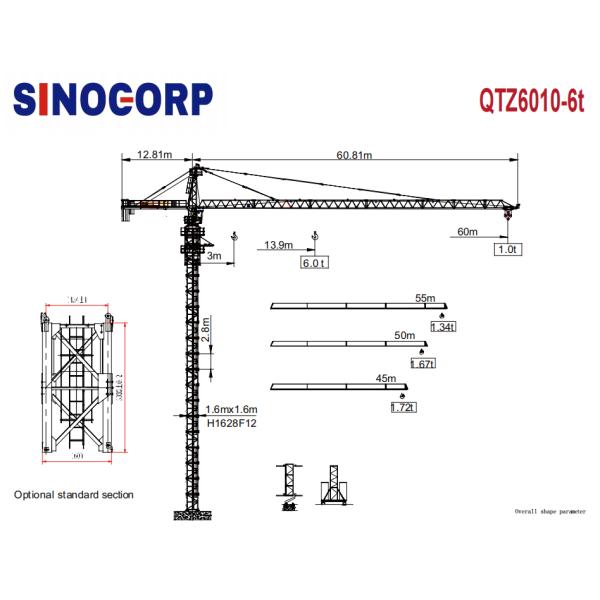 Mini Self Erecting Tower Crane For Sale 6T