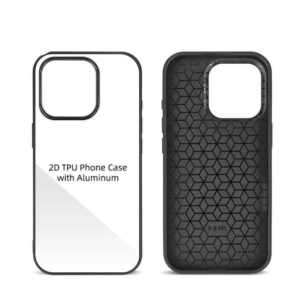 Custom Sublimation Iphone 16 TPU Silicone Phone Case With Aluminium Sheet Blank Mobile Phone Cover
