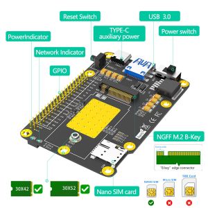 4G &5G Base HAT for Raspberry Asus Tinker Board Samsung ARTIK Latte Panda
