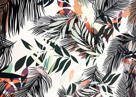 94% Polyester Bed Sheet Material Fashionable Microfiber Tropical Feather 260GSM