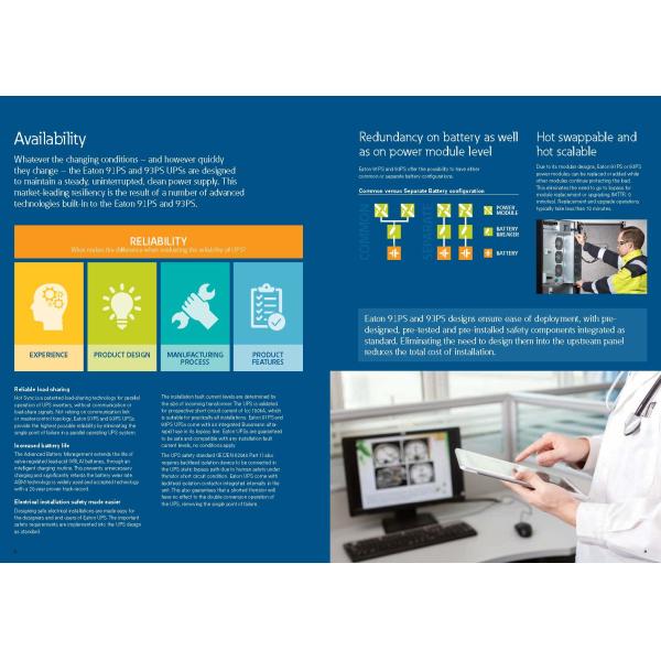 160kVA 3-Phase 10kVA Eaton 93PS Series UPS Power Supply System for Telecommunications